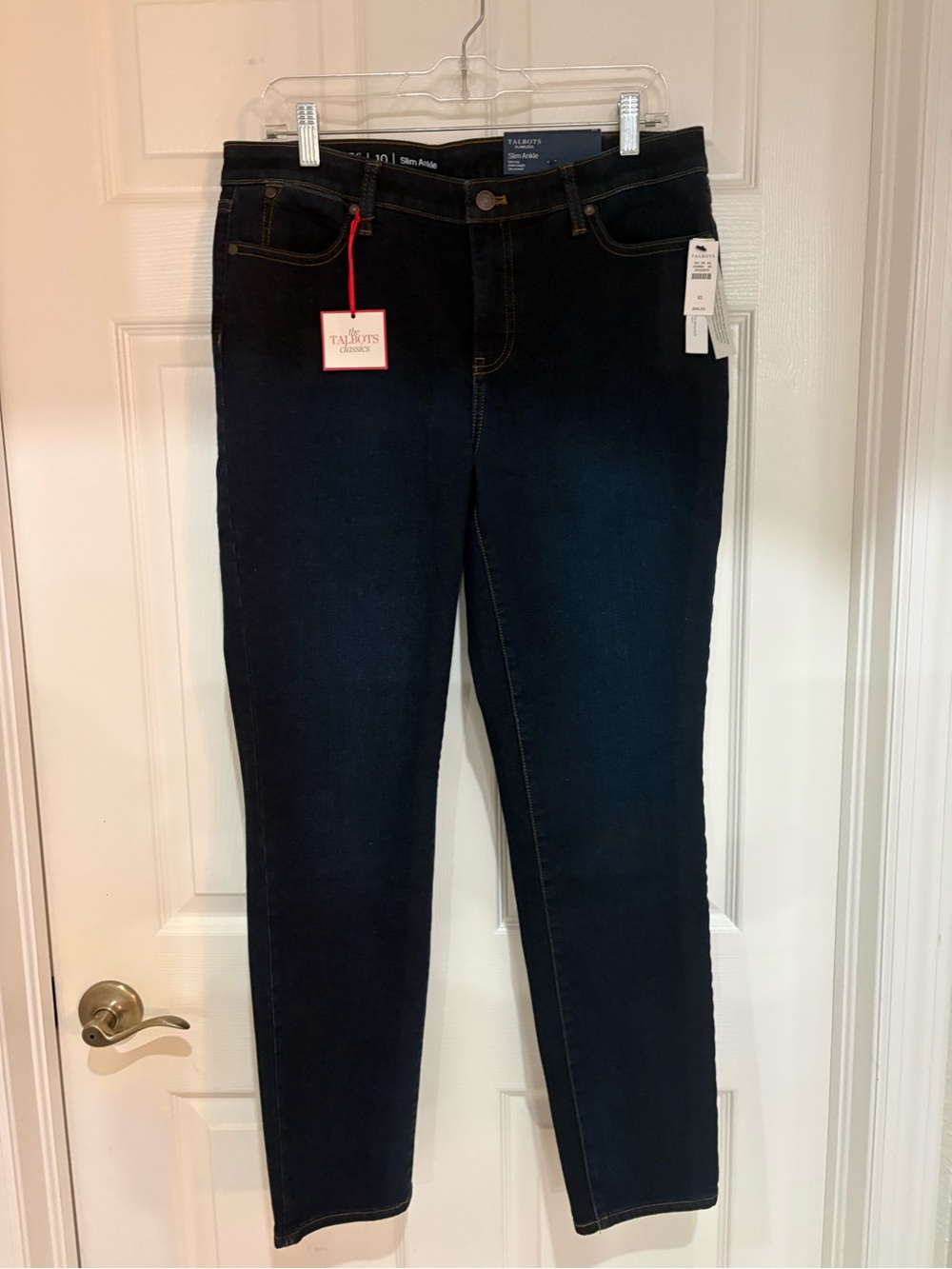 NWT Talbots Flawless Slim Ankle Jeans Dark Wash Size 10